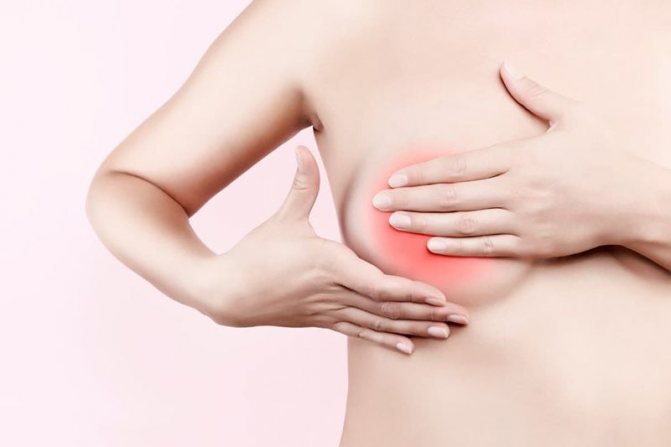 Грудь набухла и горячая