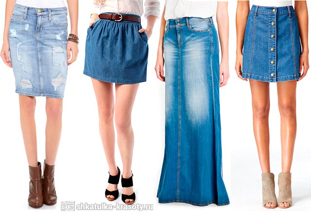 с чем носить джинсовую юбку