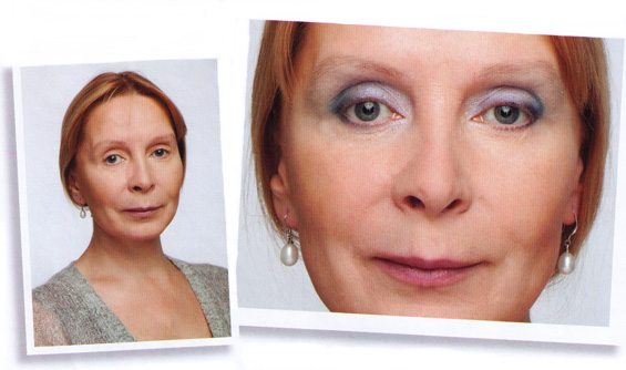 женщина с омолаживающим макияжем